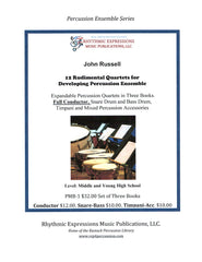 PMB-1,2,3 12 Rudimental Quartets for Percussion Ensemble Complete (Digital Copy)